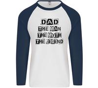 Papà The Man Il Mito The Legend Uomo L/S Baseball T-Shirt