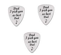 Papà, ti scelgo per timore che papà Plettro per chitarra 3 pezzi in acciaio inossidabile Inspirational Dad Gifts from Daughter Son, Christmas Birthday Gifts for Dad