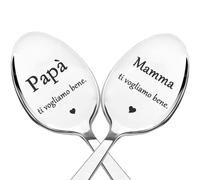 Papà Ti vogliamo bene, Mamma Ti vogliamo bene, Cucchiai da tè in acciaio inossidabile, Regali per il padre, Madre, Genitori, Regalo di compleanno, Regalo di festa del papà Regalo di festa della mamma