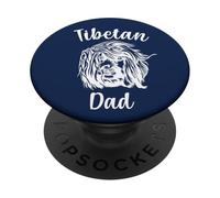 Papà tibetano carino terrier tibetano PopSockets PopGrip Adesivo