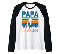papà Uomo Mito Leggenda Citazione della Giornata dei Padri, Maglia con Maniche Raglan