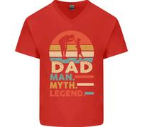 Papà Uomo Mito Leggenda Divertente Festa Del Papà V-Neck T-Shirt In Cotone