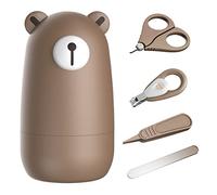 PAPABEAR Set di tagliaunghie per neonati con simpatica custodia, set di lime per unghie e piedi per manicure e pedicure neonatale, regalo per la neomamma
