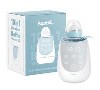 Papablic Scaldabiberon veloce con alimentazione, tracker per biberon per latte materno o formula, latte pronto in 2 minuti, temperatura accurata, controllo e spegnimento automatico