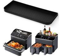 PAPAcroscoma Contenitore in silicone per friggitrice ad aria calda, tappetino multifunzione in silicone per Airfryer 8,5 l Dual Blaze TwinFry 10 l, pieghevole e facile da pulire (nero)