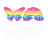 PAPAcroscoma Sensory Activity Board: 2 Pezzi Arcobaleno Bifacciale Giocattolo Sensoriale Allevia Ansia Autismo e ADHD Include 22 Bastoncini in Silicone