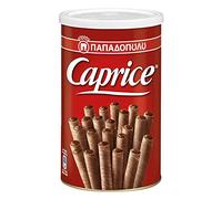 Papadopulos Caprice, Irresistibile Dolce Della Tradizione Greca, Delizioso Wafer Arrotolato E Ripieno Di Golosa Crema Alle Nocciole, Latta Da G, 400 Grammo