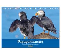 Papageitaucher - Clowns der nordischen Vogelwelt (Tischkalender 2026 DIN A5 quer), CALVENDO Monatskalender: Papageitaucher sind die Lieblinge vieler Nordlandtouristen