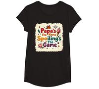 Papa's The Name, Spoiling's The Game, Idea Regalo per Il Nonno Maglietta, Ragazze, Nero, L