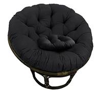 Papasan Cuscino per sedia, cuscino rotondo imbottito 4 kg, per sedia a uovo sospesa per interni, sedia a piattino, sedia a dondolo da pavimento, 110 cm (solo cuscino) (nero)