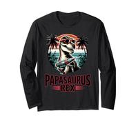 Papasaurus Rex Dad Grandpa Dino Machanic T-Rex Fathers Day Maglia a Manica
