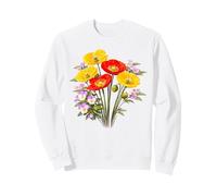 Papaveri Rossi e Gialli e Viole del Pensiero Full Bloom Shapes Mania Felpa