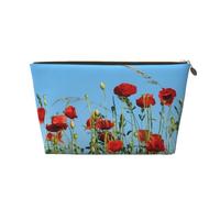 Papaveri Sul Cielo Blu, Borsa per il trucco Borsa per cosmetici Borsa da toilette da viaggio portatile Borsa da toilette