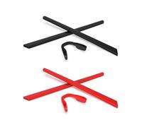PapaViva Kit di ricambio in gomma per naso e gommini per Oakley Tensile OX8170/Trajectory OX8171, Nero e rosso, 2 Sets