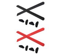 PapaViva Kit di ricambio in gomma per naso e gommini per Oakley Voltage OX8049/Voltage AF OX8066, Nero e rosso, 2 Sets