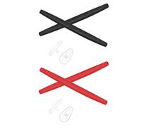 PapaViva Kit di ricambio in gomma per naso e gommini per Oakley Wingfold OX5100, Nero e rosso, 2 Sets