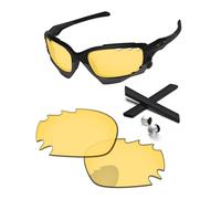 PapaViva Kit di ricambio per lenti e gomma per giacca Oakley Jawbone/Racing ventilata, Giallo cristallo - Non polarizzato, Taglia unica