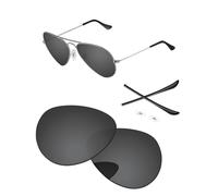 PapaViva Lenti di ricambio e kit di gomma compatibili con occhiali da sole Ray-Ban RB3025 58 mm nero solido non polarizzati