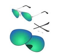 PapaViva Lenti di ricambio e kit di gomma compatibili con occhiali da sole Ray-Ban RB3025 58 mm verde smeraldo non polarizzati