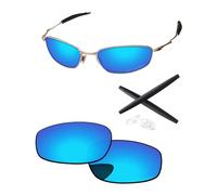 PapaViva Lenti di ricambio e kit in gomma per occhiali da sole Oakley Whisker OO4141 60 mm, montaggio preciso, blocco UV e resistente agli urti, Blu ghiaccio, Whisker