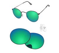 PapaViva Lenti di ricambio e naselli compatibili con occhiali da sole Ray-Ban RB3447JM 50 mm verde smeraldo non polarizzati