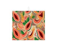 Papaya, Tappetino scolapiatti per bancone della cucina, tappetino assorbente per scolapiatti tropicale luminoso, tappetino estivo in microfibra per proteggere il bancone della cucina, 40,6 x 45,7 cm