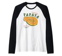 Papaya Tropical Fruit Beach Summer Vacation Carica papaya Maglia con Maniche Raglan
