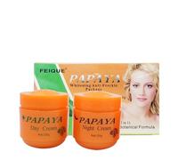 Papaya Whitening Face Cream, rimuove la melanina, leviga la pelle e dona elasticità e giovinezza. Contiene una crema giorno e una notte. (2)