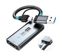 Papeaso Scheda di Acquisizione Video USB 3.0, HDMI a USB-A/C con PD, Acquisizione Video 1440P 30fps & 1080P 60fps, per Streaming, Insegnamento, Gaming, Videoconferenze o Trasmissione in Diretta
