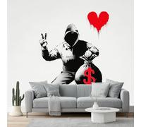 Papel pintado Carta da parati fotografica Personalità dei personaggi dei graffiti alla moda Moderne Decorazione Soggiorno Camera De Letto Sala Ufficio 300 x 210 cmpareti Nero Bianco e Rosso