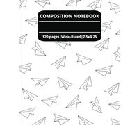 Paper Airplane Composition Notebook | 7.5x9.25 in | 120 Wide-ruled pages