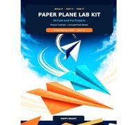 Paper Airplane Lab - STEM book for kids: 20 Fold-and-Fly Projects with Picture Tutorials and Included Folding Paper for Kids Ages 7-13