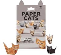 Paper Cats Origami DIY Paper Cats, 50 fogli 3D Cat/Cane/Dinosauro Art & Craft Kit, Divertente Origami Creativo Animale Kit DIY Decorazione Scrivania Animali Set Decorativo (Cat)