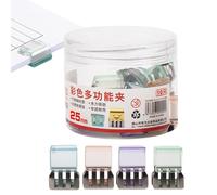 Paper Clamps | Colorful Reusable Strong Clamping Stationery | Document Organizer Paper Binder Clips | For Home College Supplies Home Office Supplies Document Organizing Desk Notebook Page Receipt