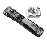 Paper Clip Stapler - Manual Binding Dispenser | Reusable Sheet Fastening Tool for Classroom Supplies, Compact Clamp Maker with Portable Design, Staple Free Document Organizer for Bills Forms Records