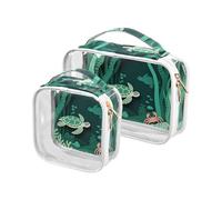 Paper Cut Sea Turtle Green Hanging Travel Toiletry TSA Approvato Trasparente Grande Borsa Cosmetica Uomo Kit da Barba