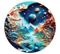 Paper Cuttings Art 1000 Pieces Jigsaws Stress Reliever Difficult Challenge for Adults Kids Creative Artwork Circular Puzzle Family Game Gifts And Gifts 1000pcs (67.5x67.5cm)