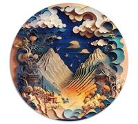 Paper Cuttings Art 1000 Pieces Jigsaws Stress Reliever Difficult Challenge for Adults Kids Puzzle Puzzle Artwork Creative Round Jigsaw Puzzles Home Decor Gifts And Gifts 1000pcs (67.5x67.5cm)