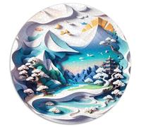 Paper Cuttings Art 1000 Pieces Jigsaws Stress Reliever Difficult Challenge for Adults Kids Unique Challenge Games Artwork Round Family Game Gifts And Gifts 1000pcs (67.5x67.5cm)