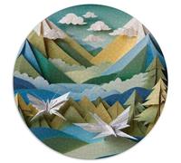 Paper Cuttings Art 1000 Pieces Jigsaws Stress Reliever Difficult Challenge for Adults Kids Unique Challenge Game Artwork Circular Puzzle Home Decor Gifts And Gifts 1000pcs (67.5x67.5cm)