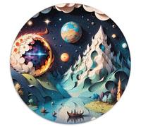 Paper Cuttings Art 1000 Pieces Jigsaws Stress Reliever Difficult Challenge for Adults Kids Unique Challenge Game Artwork Circular Puzzle Family Game Gifts And Gifts 1000pcs (67.5x67.5cm)