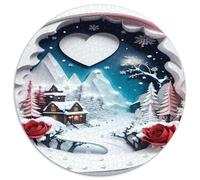 Paper Cuttings Art 1000 Pieces Jigsaws Stress Reliever Difficult Challenge for Adults Kids Unique Challenge Game Artwork Round Family Game Gifts And Gifts 1000pcs (67.5x67.5cm)