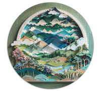Paper Cuttings Art 1000 Pieces Jigsaws Stress Reliever Difficult Challenge for Adults Kids Unique Challenge Games Artwork Round Puzzles Home Decor Gifts And Gifts 1000pcs (67.5x67.5cm)