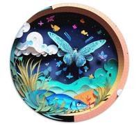 Paper Cuttings Art 1000 Pieces Jigsaws Stress Reliever Difficult Challenge for Adults Kids Unique Challenge Games Artwork Round Home Decor Gifts And Gifts 1000pcs (67.5x67.5cm)