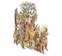 Paper d'Art, biglietto di Natale 3D con slitta di Babbo Natale