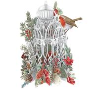 Paper D'Art X3D036 - Biglietto di Natale pop-up 3D con gabbia di fiori