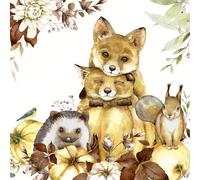 Paper+Design 20 tovaglioli autunnali teneri animali autunnali decorazione da tavola tovaglioli di carta con motivo anche per decoupage e decoupage 33 x 33 cm