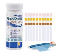 Paper di prova della piscina - strisce di qualità 'acqua, tester pH di cloro, kit di controllo chimico spa | Strip di prova di lettura rapida per il monitoraggio della vasca idromassaggio della va