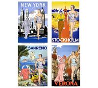 Paper Doll Art Prints: Davi Botts Lili the Model Travels