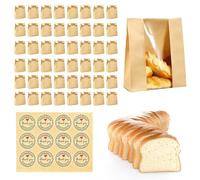 Paper For Bread, Paper Bakery With 60 PCS Label Seal Stickers - Large Bread, Treat For Space And Keep Your Homemade, Whole Wheat, Or Gluten-fGifting